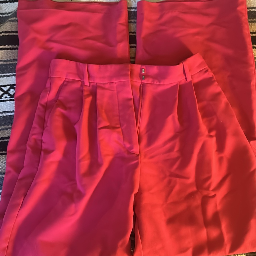 Abercrombie & Fitch Red Trousers with Tailored Waistband